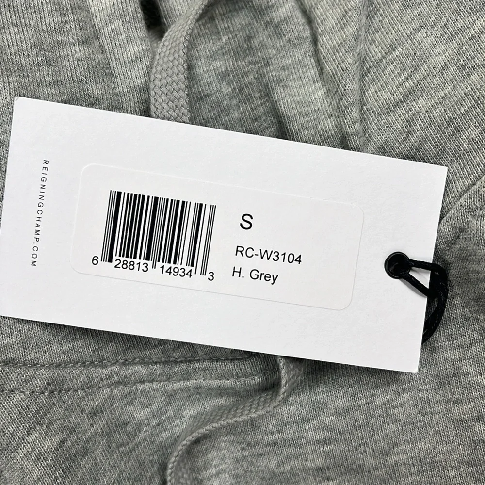 NWT Reigning Champ Lightweight Terry Cut-off Hoodie Heather Grey - Picture 6 of 7